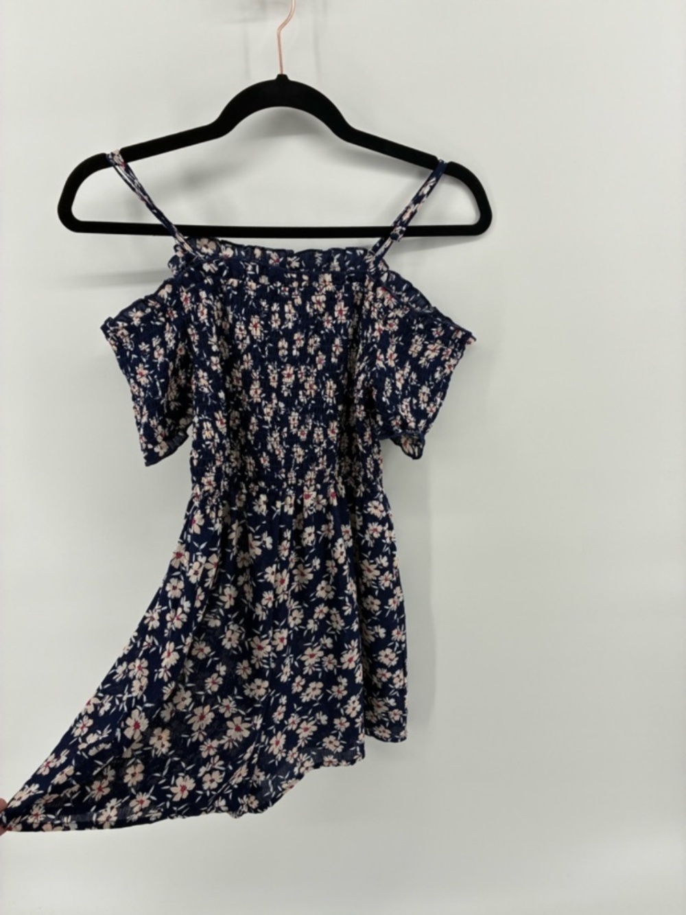 MASSIVE $10 SALE Love Tree Floral Off-Shoulder Navy Romper Spaghetti Straps Spri